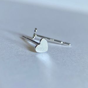 Tiny hearts stud earrings, Dainty sterling silver stud earrings, 925 stamped